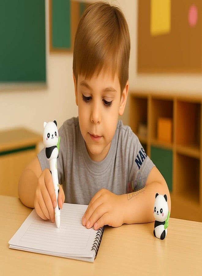 Invite Enterprise Invite 5 Pcs Cute Cartoon Eraser Set for Kids - Duck, Panda, Bear, Astronaut & Unicorn Characters | Soft Rubber Erasers for School, Drawing, Sketching | Fun & Collectible Student Supplies - Image 2